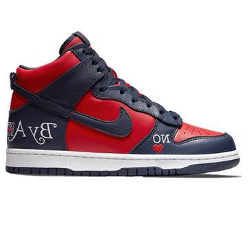 SUPREME X NIKE DUNK HIGH SB 'BY ANY MEANS - RED NAVY'