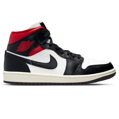 AIR JORDAN 1 MID WMNS 'BLACK SAIL GYM RED'