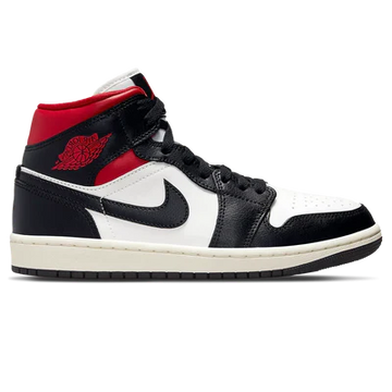 AIR JORDAN 1 MID WMNS 'BLACK SAIL GYM RED'