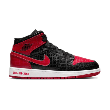 AIR JORDAN 1 MID SS GS 'BLACK + RED = BRED'