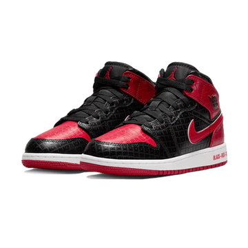 AIR JORDAN 1 MID SS GS 'BLACK + RED = BRED'