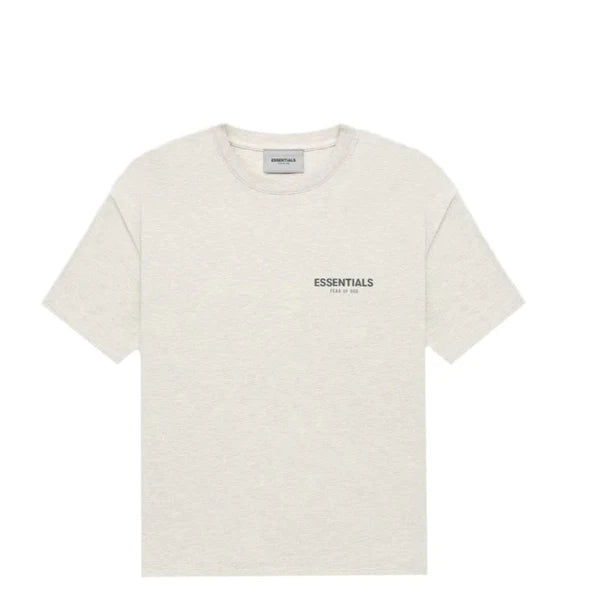 FEAR OF GOD ESSENTIALS LIGHT HEATHER OATMEAL CORE COLLECTION T SHIRT