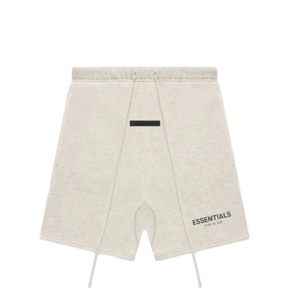 FEAR OF GOD ESSENTIALS LIGHT HEATHER OATMEAL CORE COLLECTION SHORTS