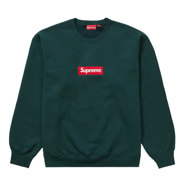 SUPREME BOX LOGO CREWNECK 'DARK PINE' (FW22)