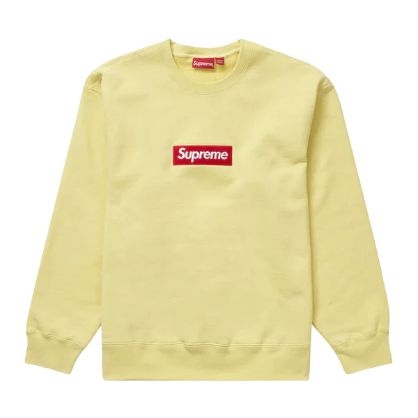 SUPREME BOX LOGO CREWNECK 'PALE YELLOW' (FW22)