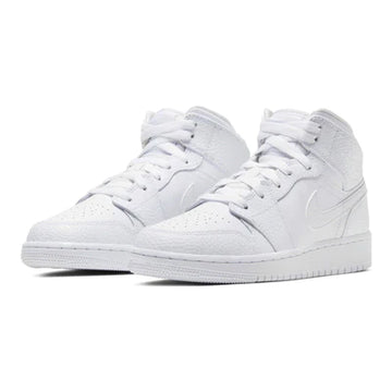 JORDAN 1 MID 'TRIPLE WHITE’