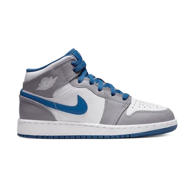 AIR JORDAN 1 MID GS 'CEMENT TRUE BLUE'
