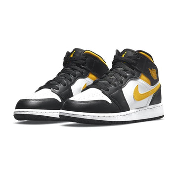 AIR JORDAN 1 MID GS 'BLACK UNIVERSITY GOLD'