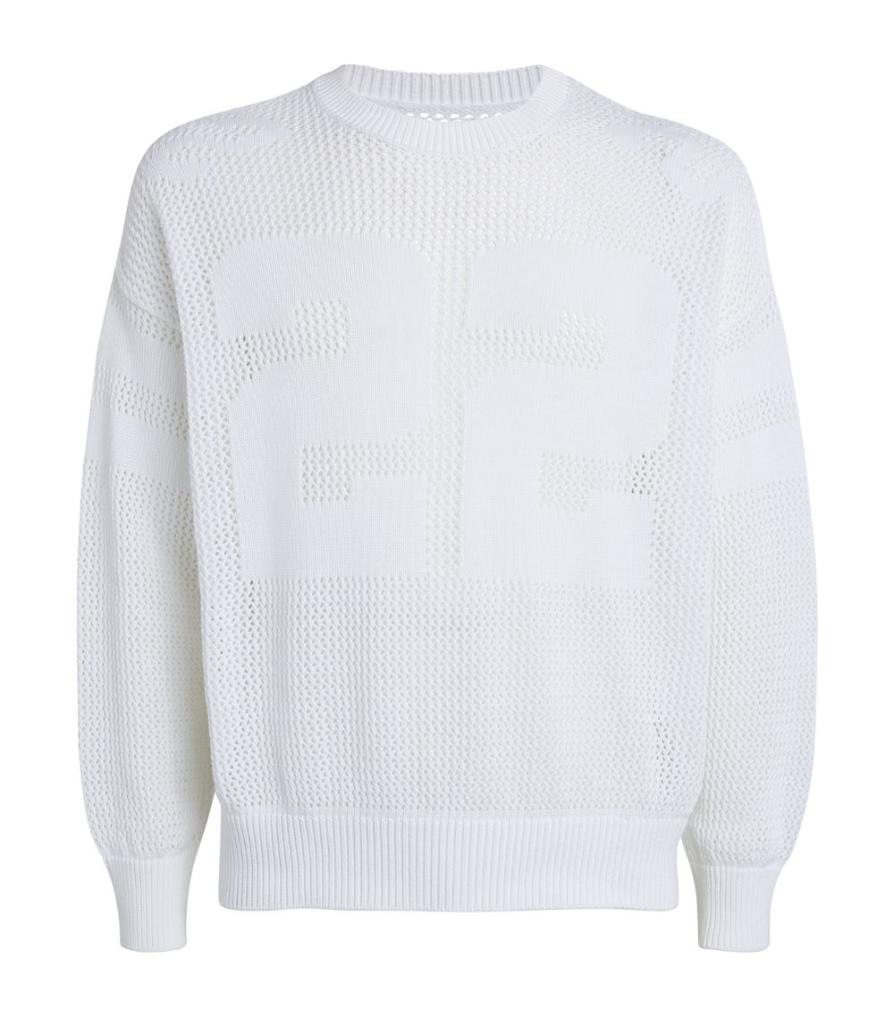 AMIRI  Cotton Mesh Knit Sweatshirt