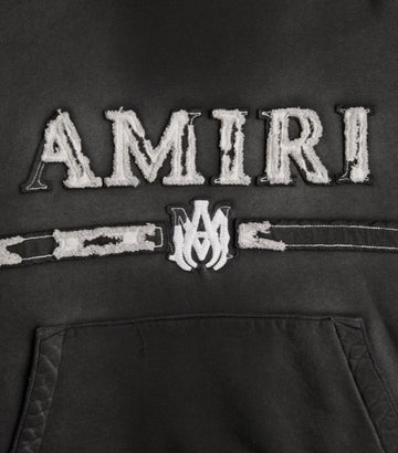 AMIRI  Distressed Bar-Logo Hoodie