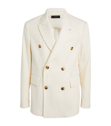 AMIR  Pleated Double Breasted Blazer