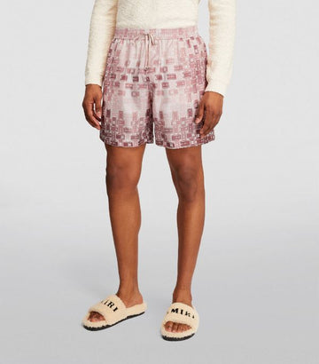 AMIRI  Silk Monogram Pyjama Shorts