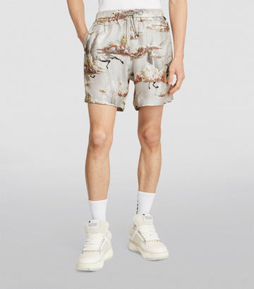 AMIRI  Silk Printed Shorts