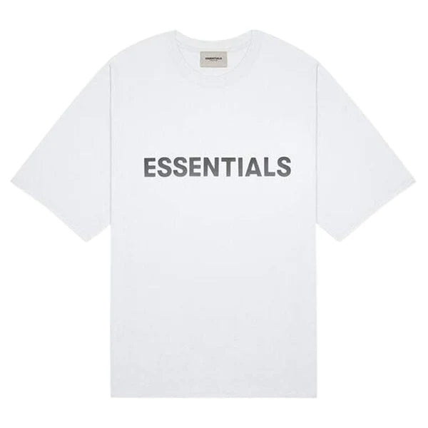FEAR OF GOD ESSENTIALS 3D SILICON APPLIQUE BOXY T-SHIRT WHITE
