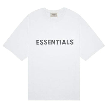 FEAR OF GOD ESSENTIALS 3D SILICON APPLIQUE BOXY T-SHIRT WHITE